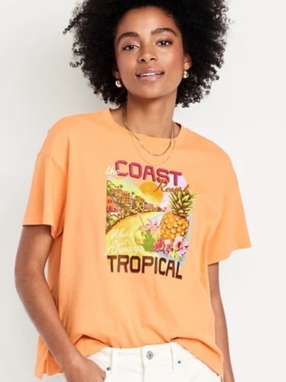 NWT Old Navy Vintage GraphicTee Shirt, PXL, Coastal Resort Tropical Design. ,